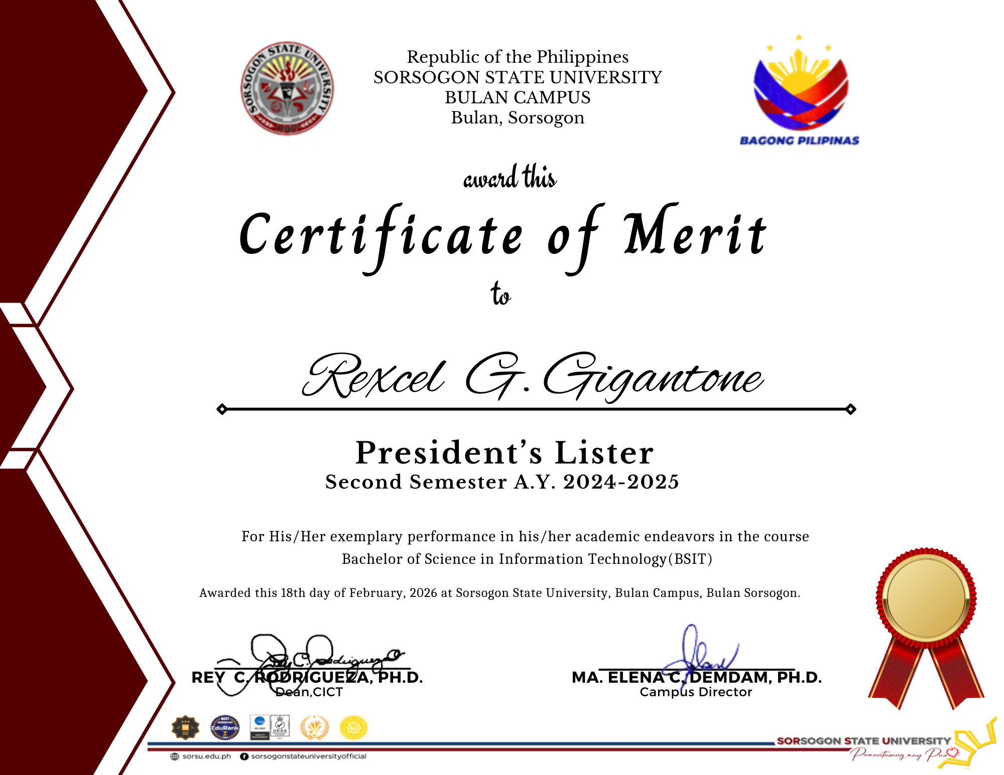 2023-2024 Second Semester Dean's Lister